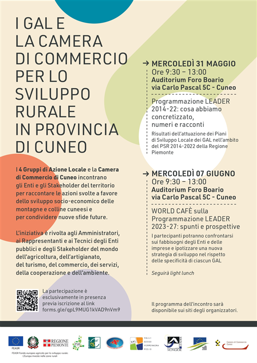 I GAL e la Camera di Commercio per lo sviluppo rurale in Provincia di Cuneo:
numeri, racconti e prospettive
